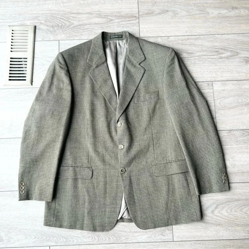 Vintage Moores Union Made Pure Wool High Twist Checked Blazer